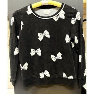Kate Spade‎ XS Womens Cotton Knit Long Sleeve Style 509147F Sweater Black Bows